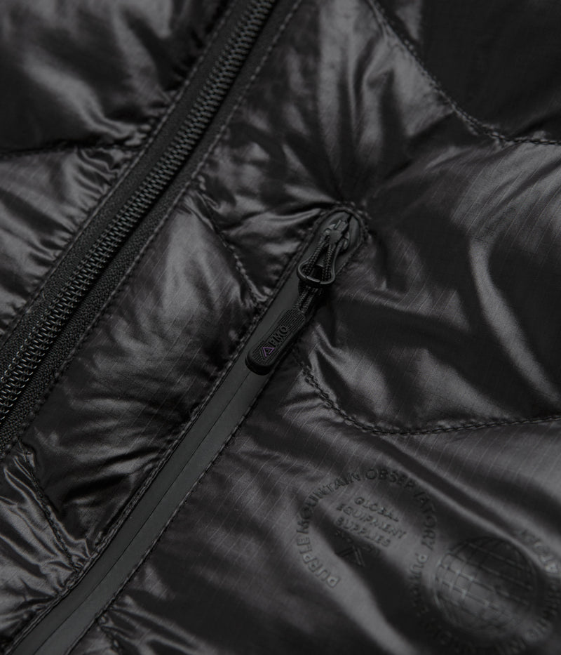 Purple Mountain Observatory Waves Light Puffer Jacket in Black