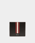 Men's Ribbon Bifold Wallet In Black Grained Leather | Bally | Still Life Front