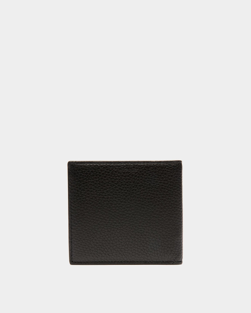 Men's Ribbon Bifold Wallet In Black Grained Leather | Bally | Still Life Back