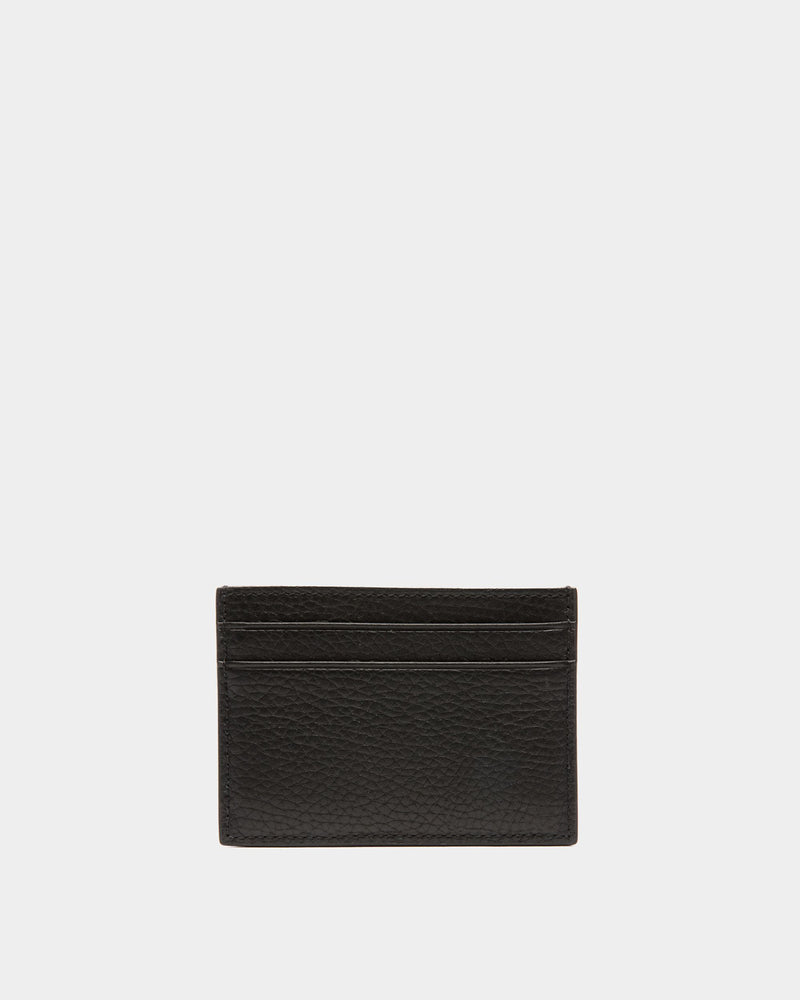 Men's Ribbon Card Holder In Black Grained Leather | Bally | Still Life Back