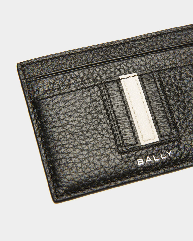 Ribbon Card Holder | Men's Card Holder | Black Leather | Bally | Still Life Detail