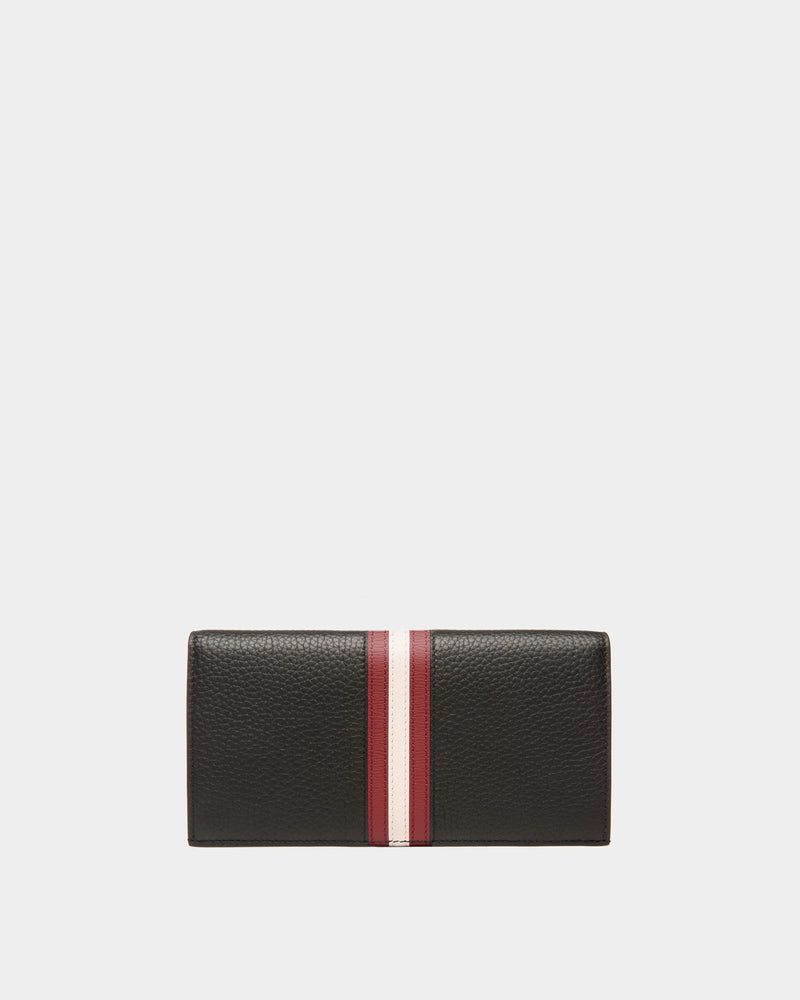 Men's Ribbon Continental Wallet in Black Grained Leather | Bally | Still Life Back