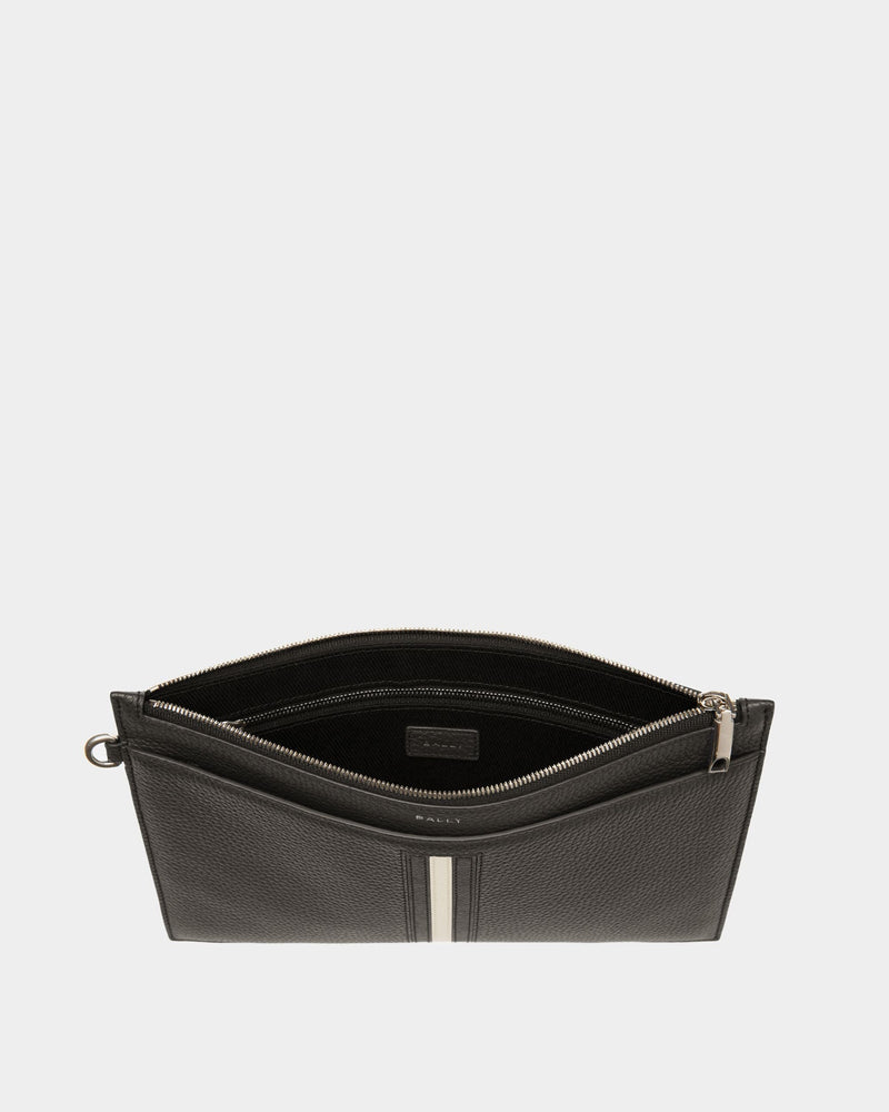 Ribbon Necessaire | Men's Wallet | Black Leather | Bally | Still Life Open / Inside