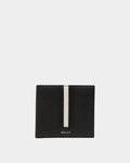 Ribbon Wallet in Black Grained Leather