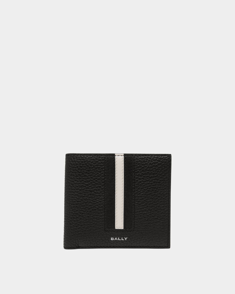 Ribbon Wallet in Black Grained Leather