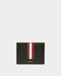 Men's Ribbon Bifold Wallet in Black Leather | Bally | Still Life Front