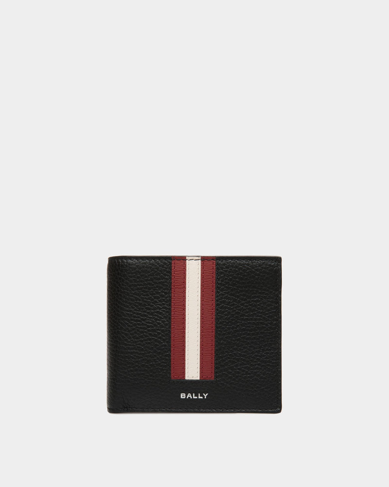 Ribbon Wallet in Black Grained Leather