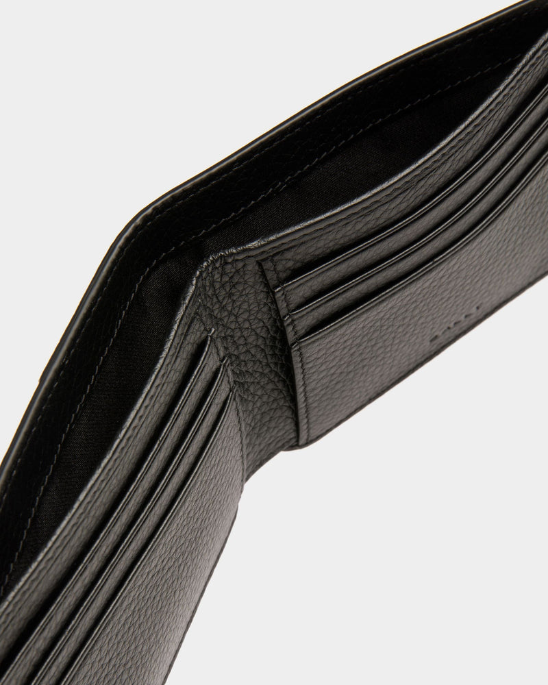 Men's Ribbon Wallet In Black Leather | Bally | Still Life Detail