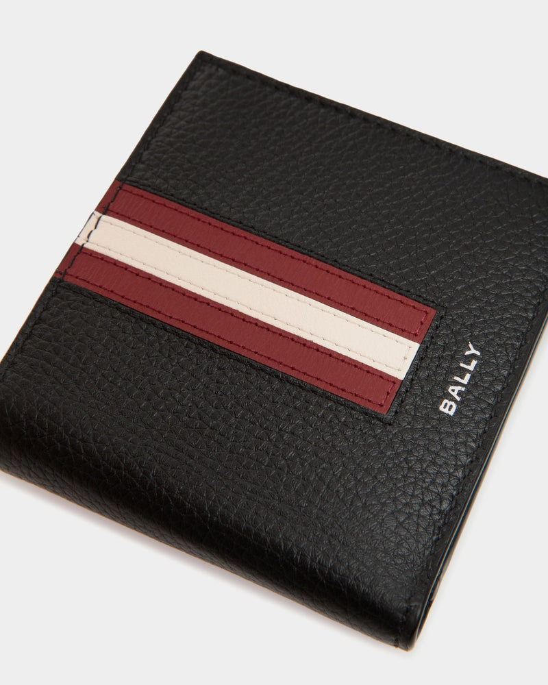 Ribbon Wallet in Black Grained Leather
