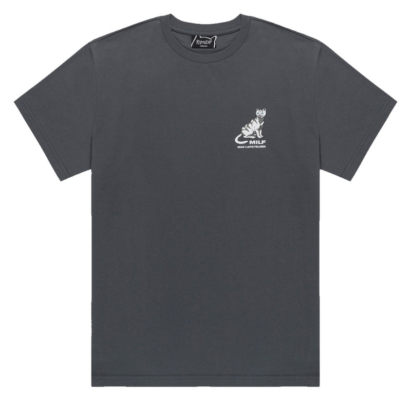RIPNDIP Man I Love Felines T-Shirt - Charcoal II