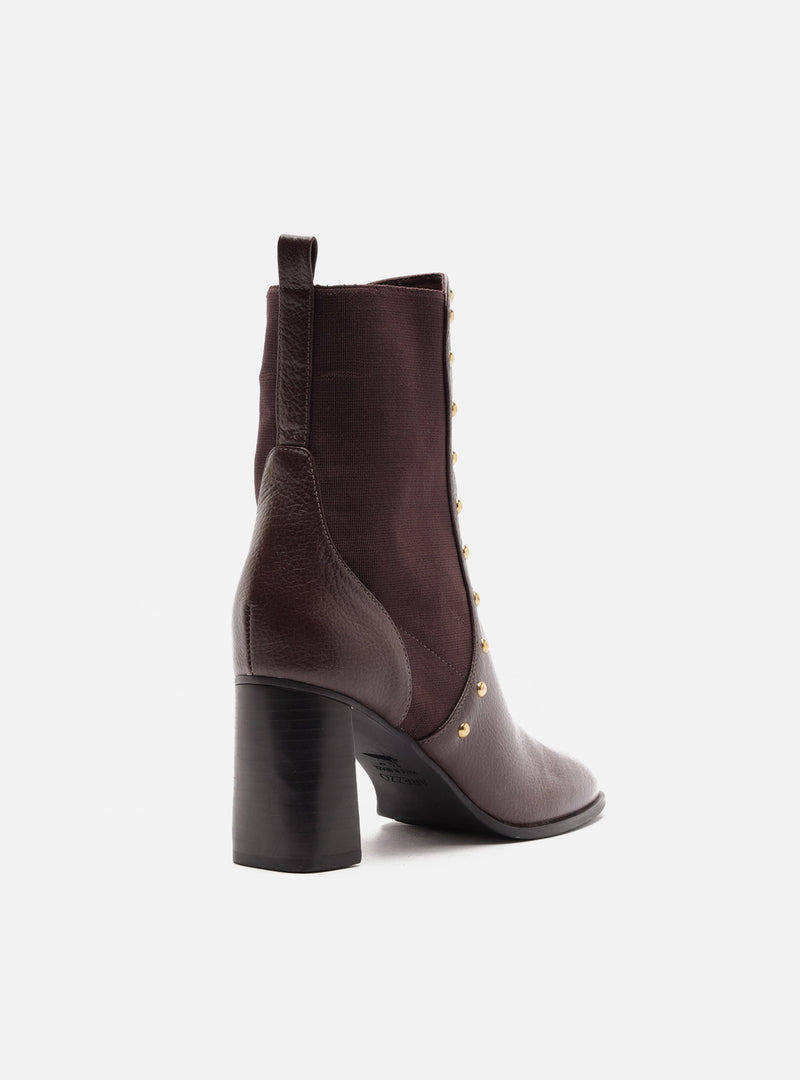Rony Mid Block Leather Bootie Booties R/26