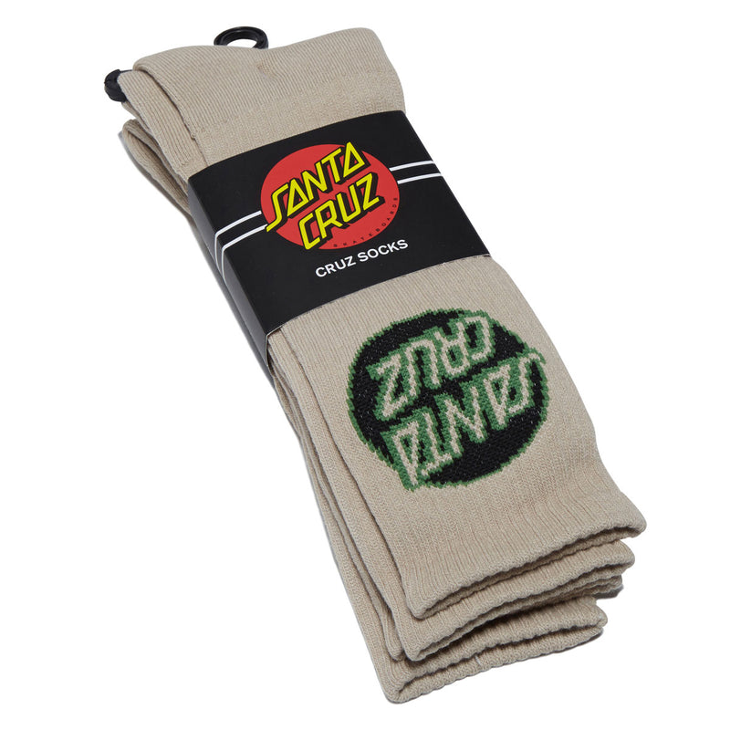 Santa Cruz Cruz Crew 2 Pair Of Socks - Tan/Black