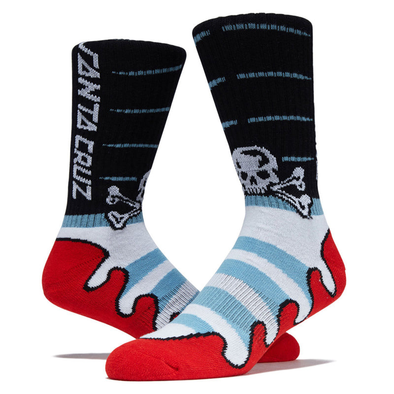 Santa Cruz Meek Slasher Sword Crew Socks - Black/White/Red
