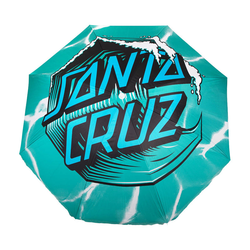 Santa Cruz Wave Dot Beach Umbrella - Teal