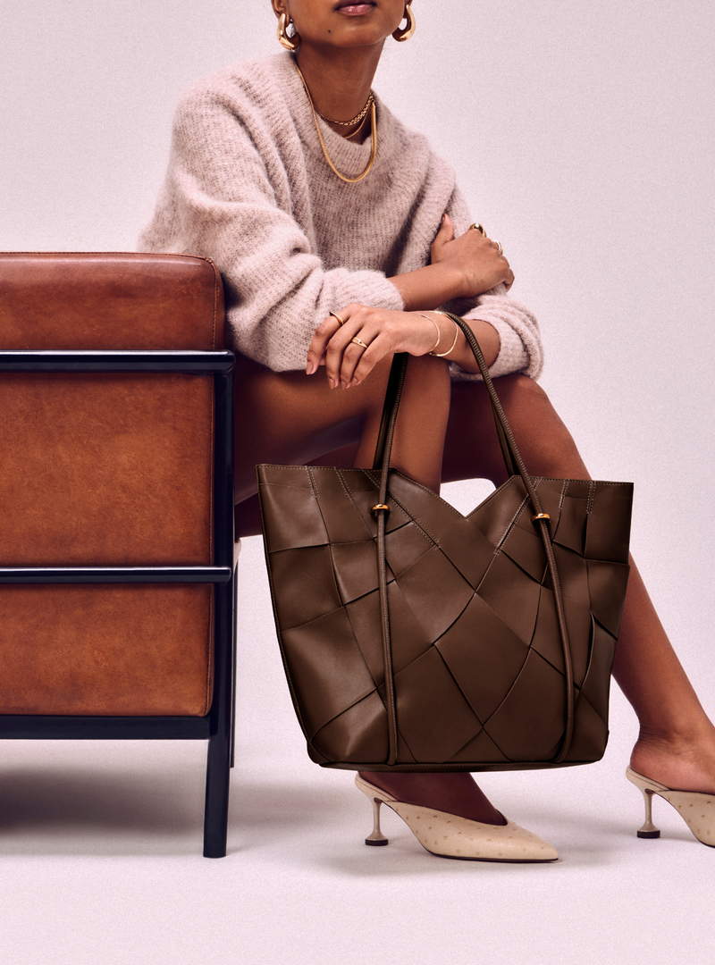 Sarah Large Leather Shopping Bag Handbags Pre Fall 26