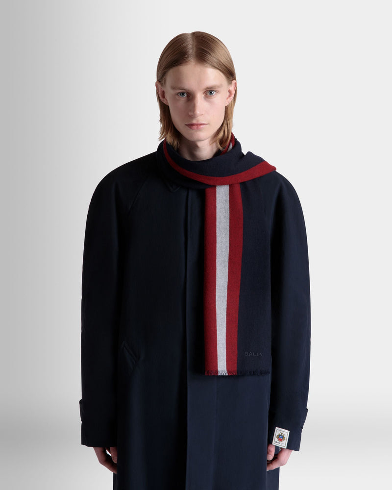 Scarf in Navy Blue Wool