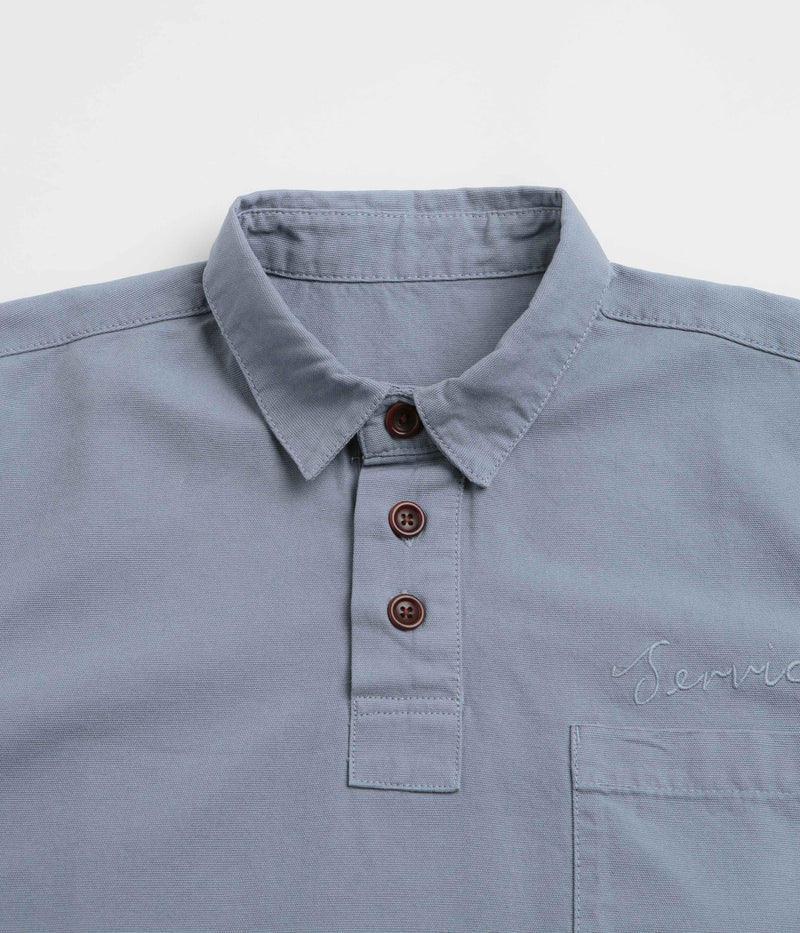 Service Works Canvas Script Popover Shirt in Harbour