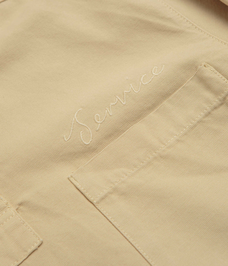 Service Works Canvas Script Popover Shirt in Pale Khaki