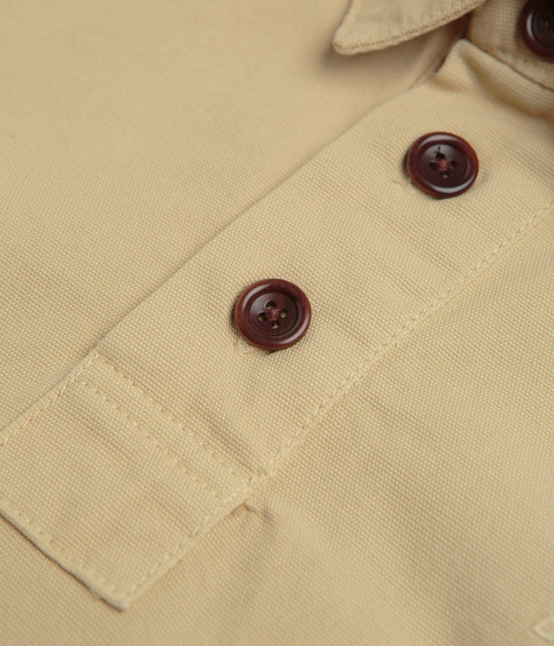 Service Works Canvas Script Popover Shirt in Pale Khaki