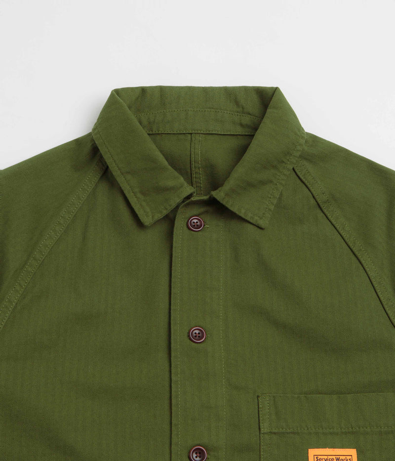 Service Works Herringbone FOH Jacket in Pesto