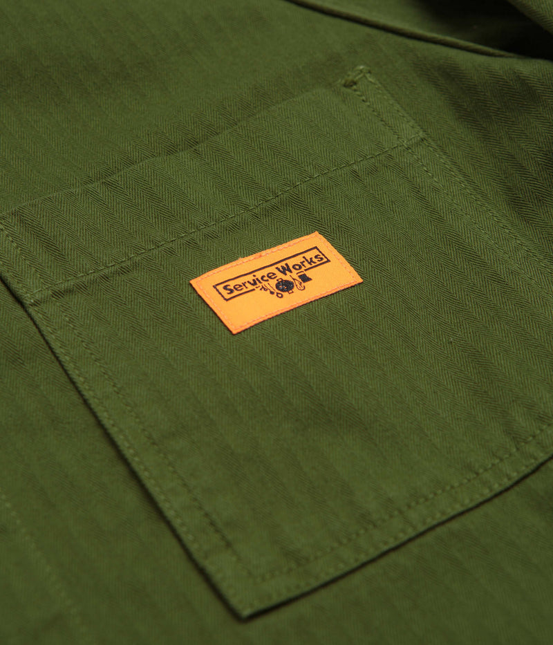 Service Works Herringbone FOH Jacket in Pesto