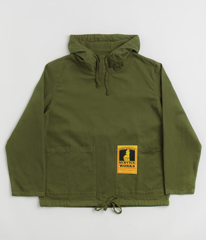 Service Works Herringbone Market Smock Jacket in Pesto