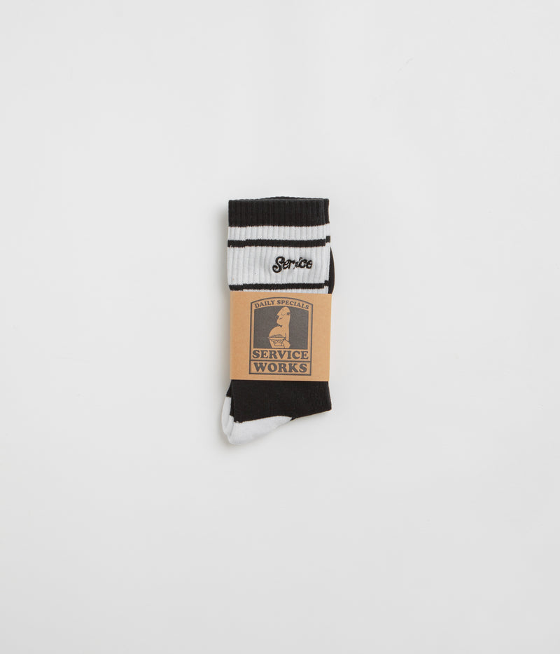 Service Works Logo Ringer Socks in Black