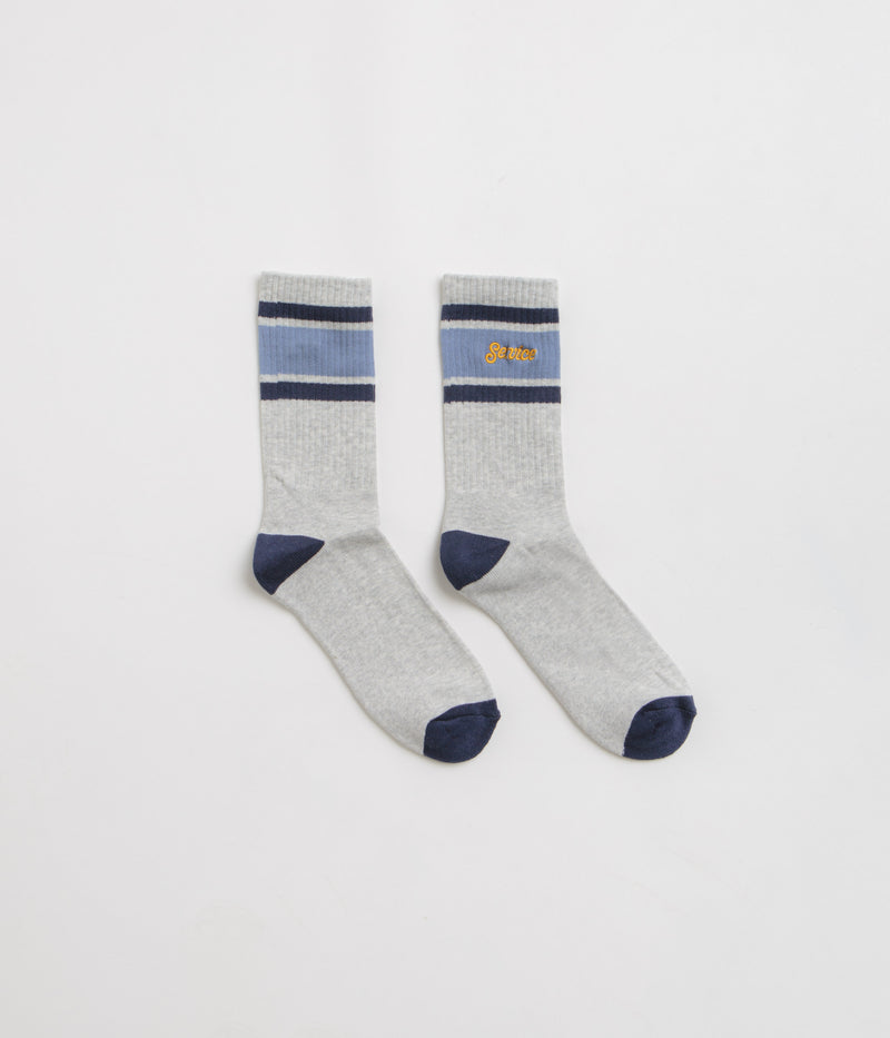 Service Works Logo Ringer Socks in Grey