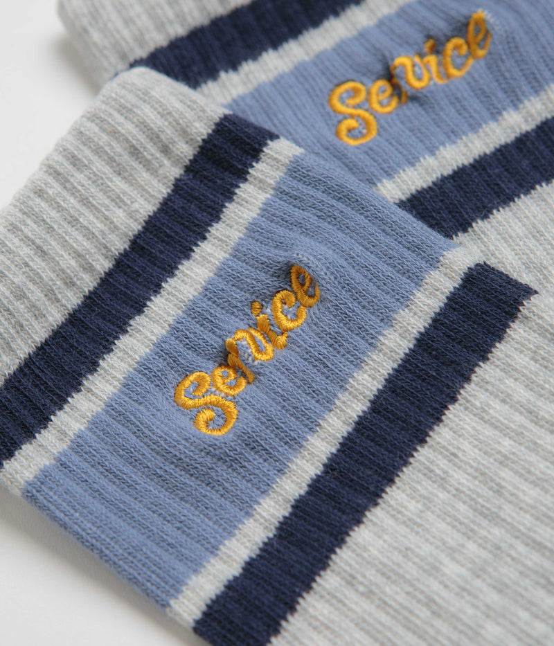 Service Works Logo Ringer Socks in Grey