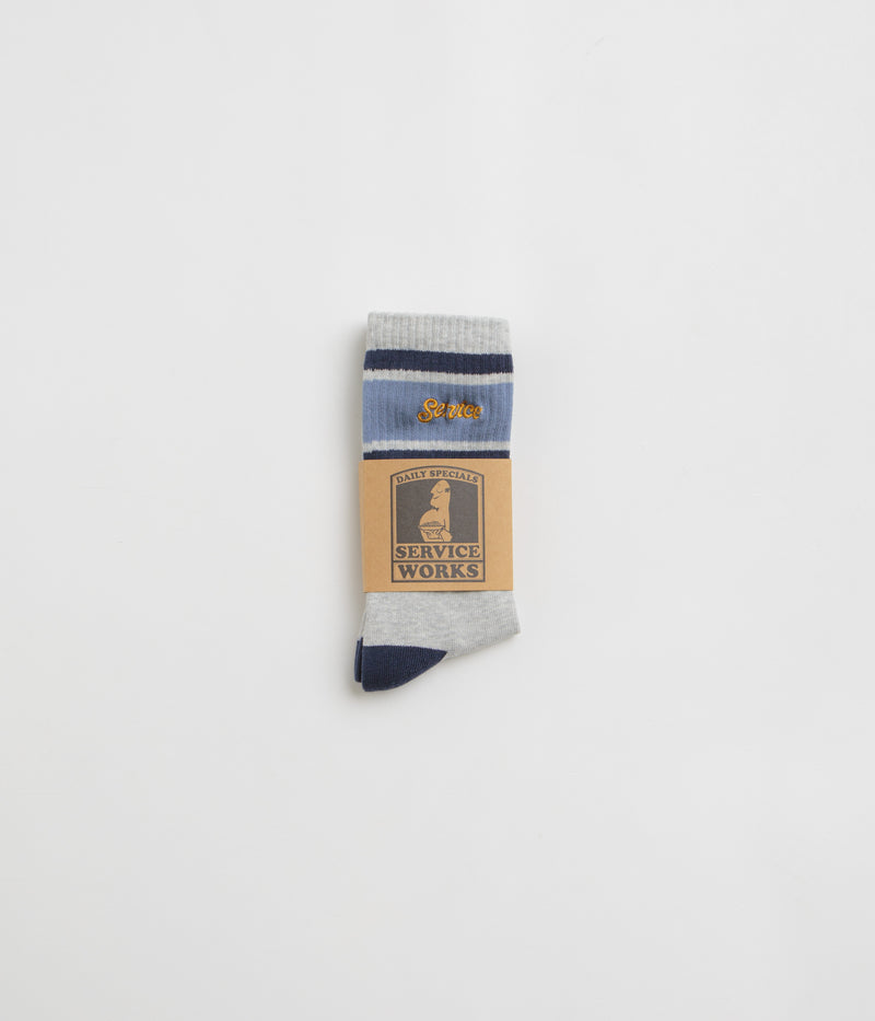 Service Works Logo Ringer Socks in Grey