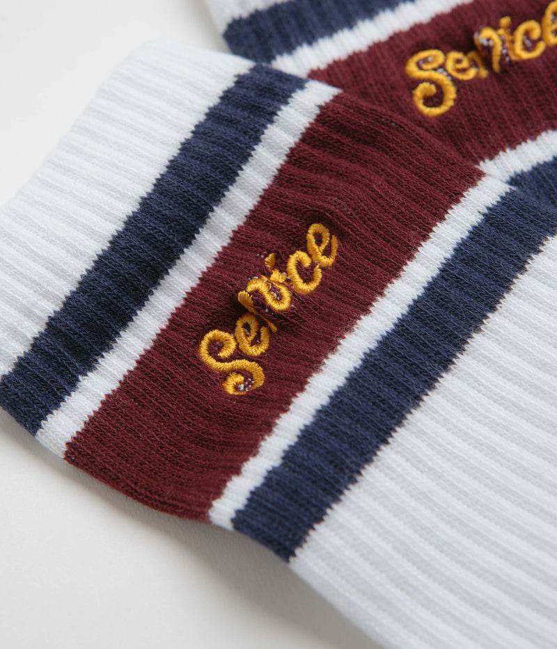 Service Works Logo Ringer Socks in White