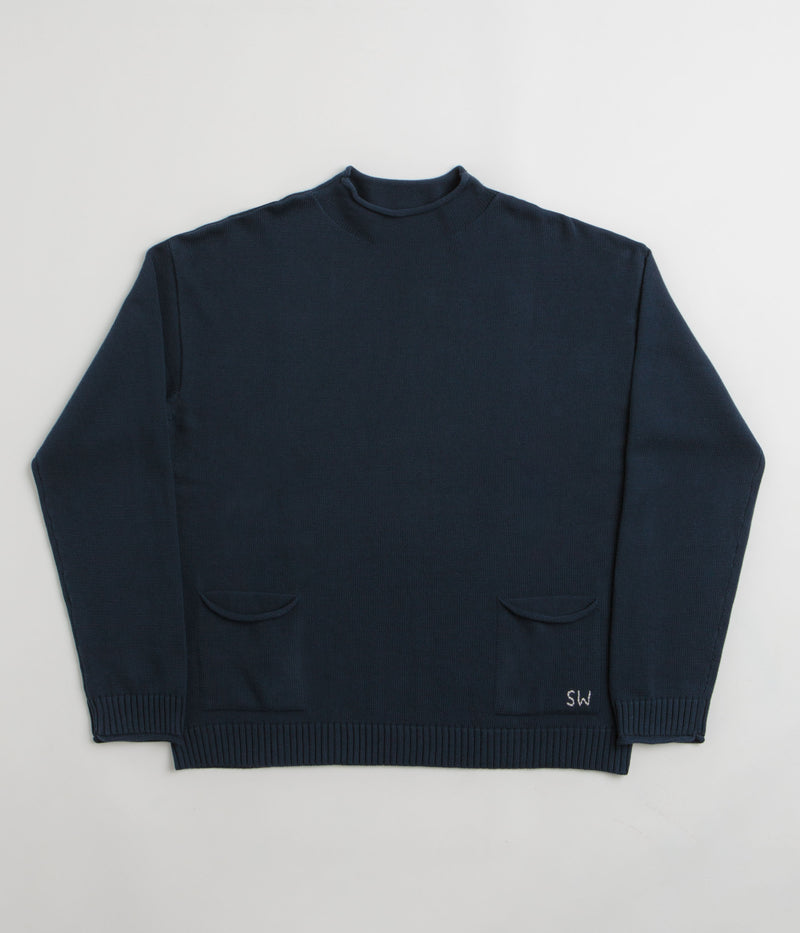 Service Works Mock Smock Sweatshirt in Navy