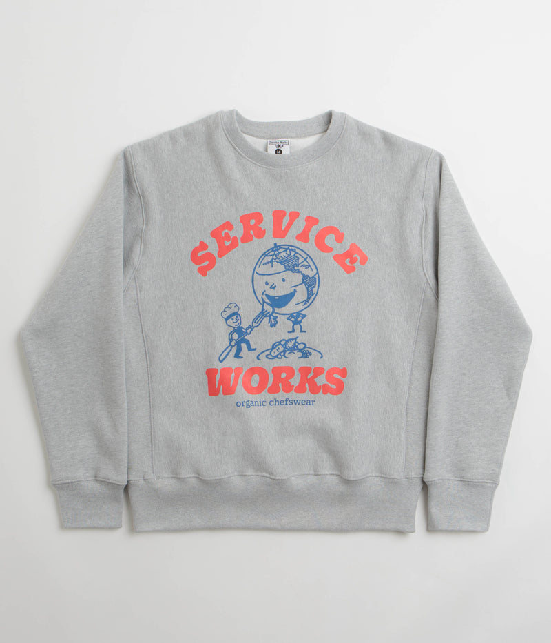 Service Works Organic Chefswear Crewneck Sweatshirt in Marl Grey