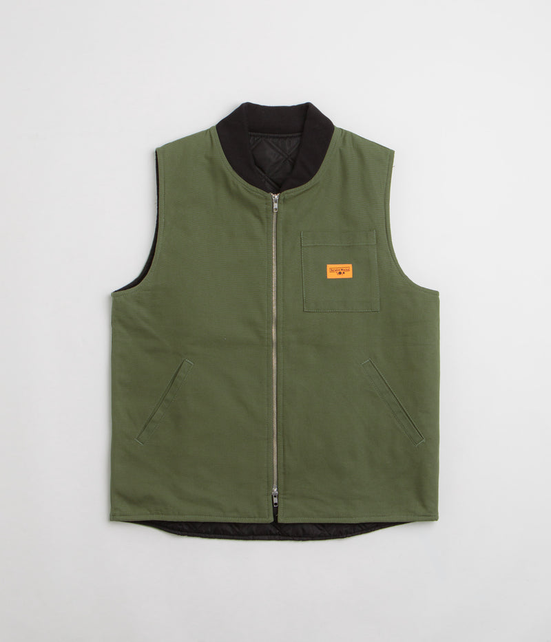 Service Works Padded Work Vest Jacket in Olive