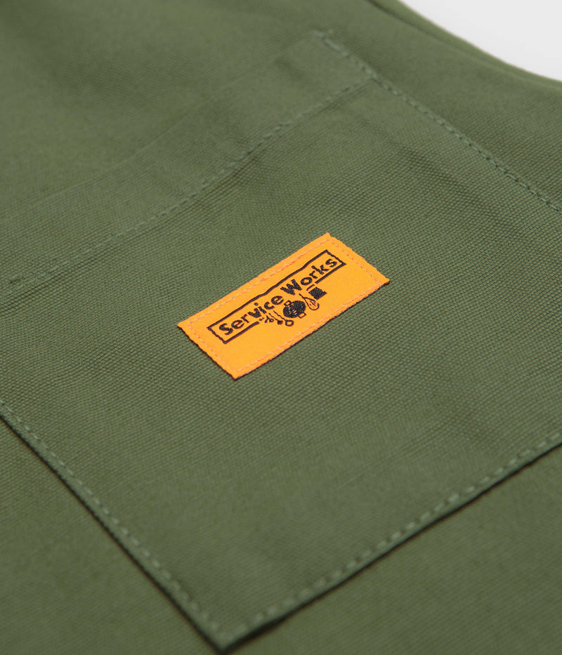 Service Works Padded Work Vest Jacket in Olive