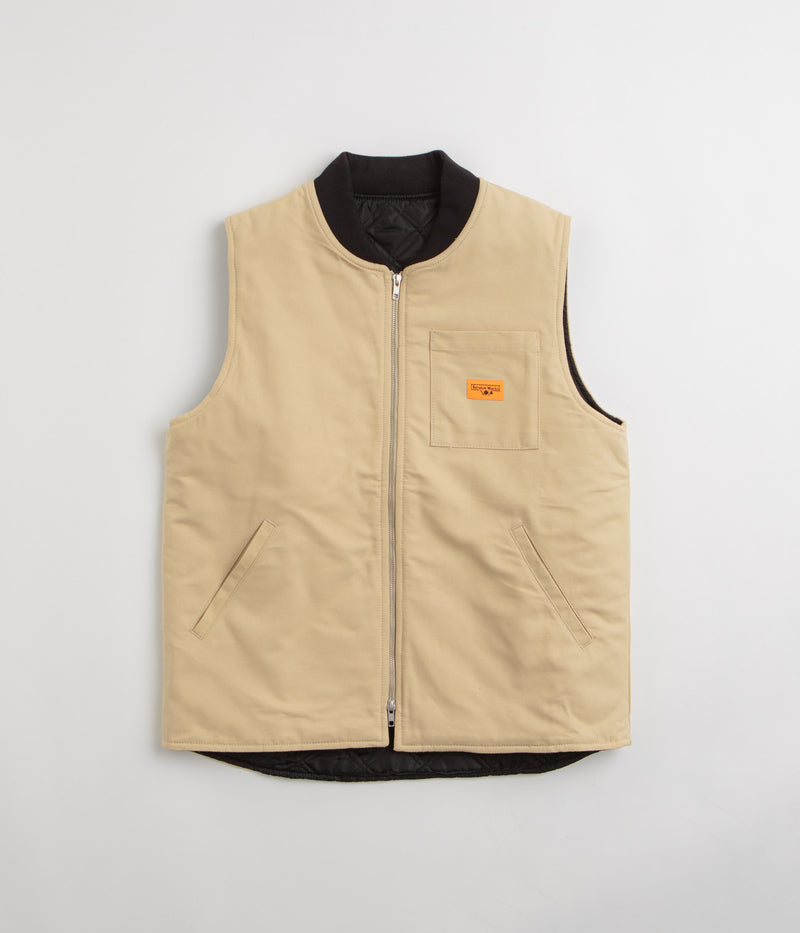 Service Works Padded Work Vest Jacket in Pale Khaki