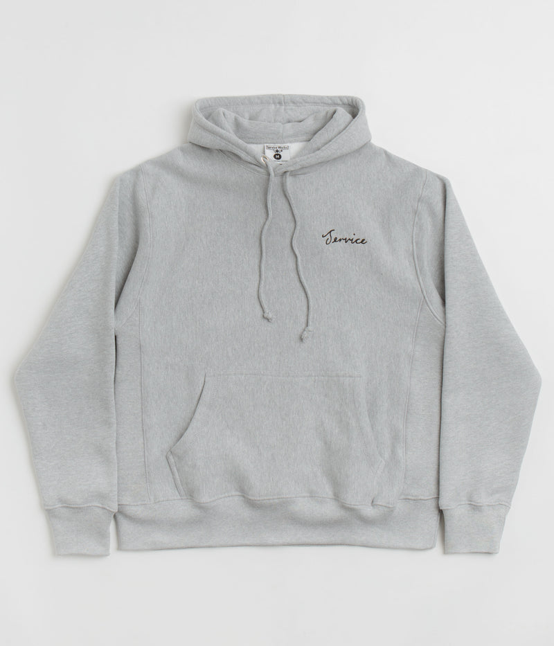 Service Works Script Logo Hoodie in Marl Grey