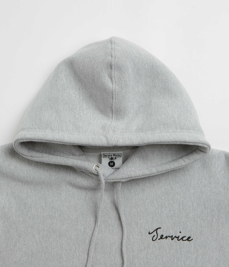 Service Works Script Logo Hoodie in Marl Grey