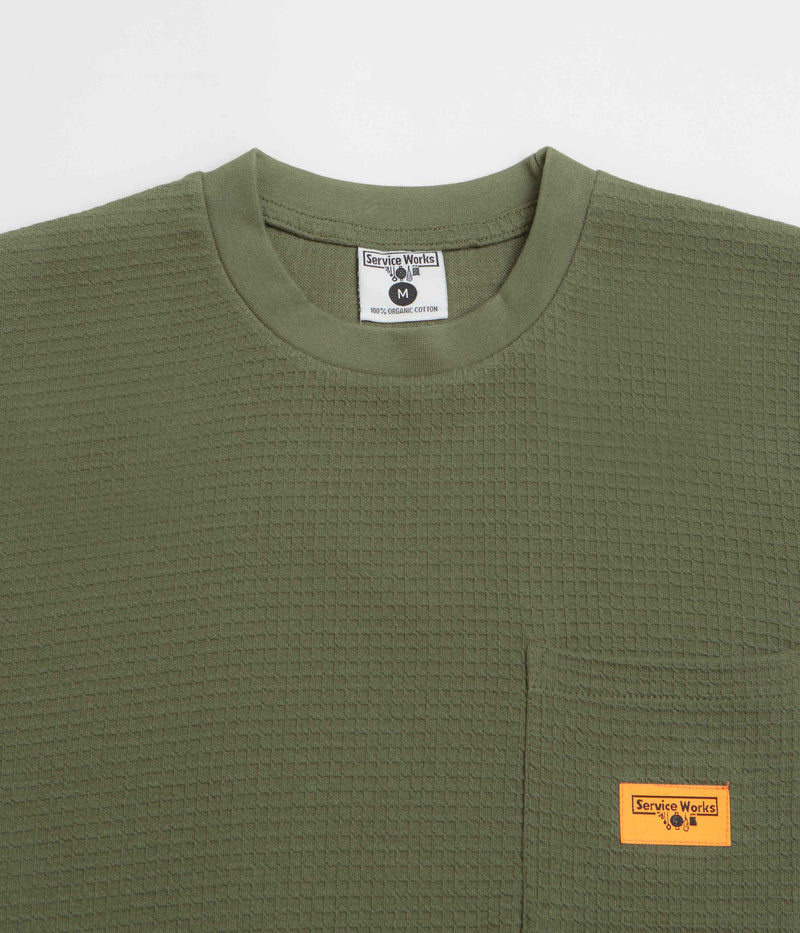 Service Works Waffle Pocket T-Shirt in Olive