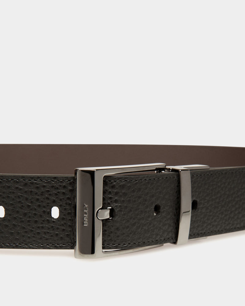 Shiffie 35mm Reversible And Adjustable Belt in Black And Ebony Leather