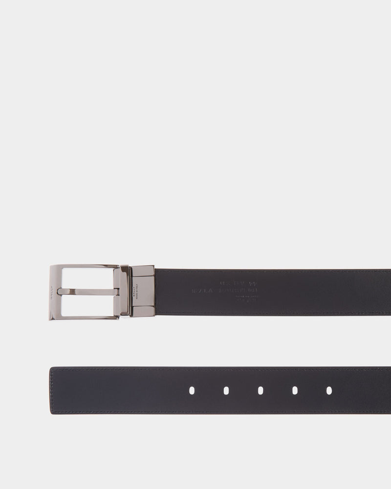 Shiffie 35mm Reversible And Adjustable Belt in Black And Navy Blue Leather
