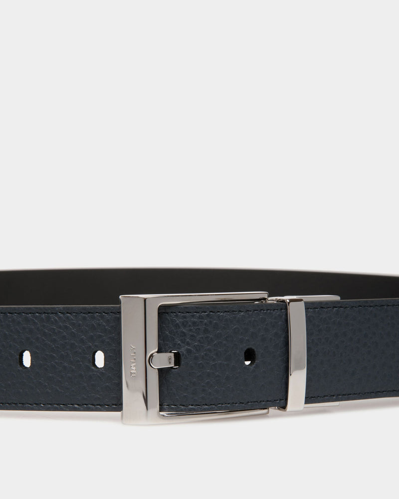 Shiffie 35mm Reversible And Adjustable Belt in Navy Blue And Black Leather
