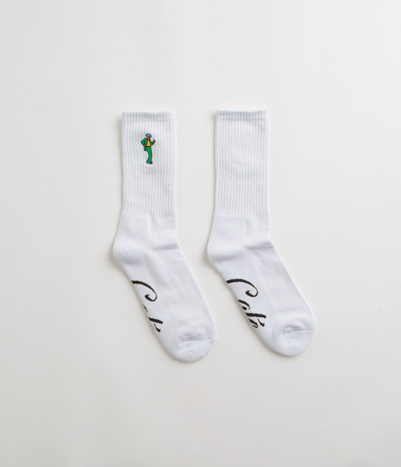 Skateboard Cafe Swing Socks in White