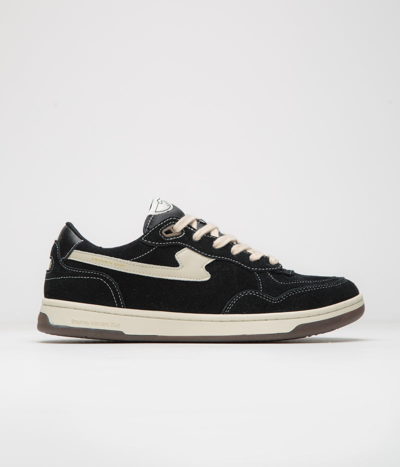 Stepney Workers Club Pro Cup 01 S-Strike Suede Shoes in Black and White