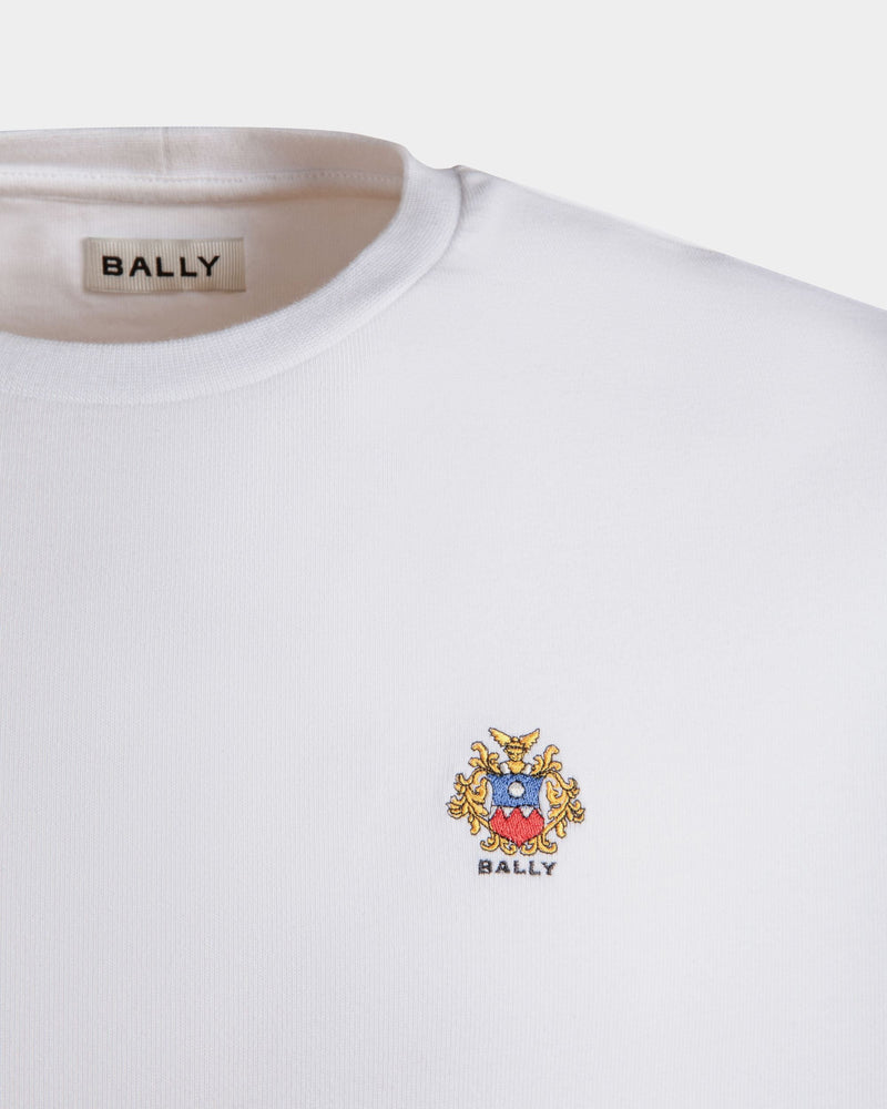 T-Shirt With Bally Crest Logo In White Cotton