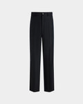 Tailored Pants in Navy Blue Wool Blend