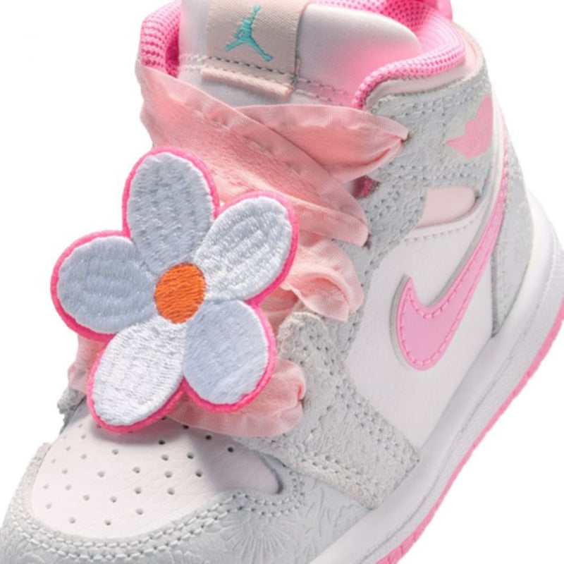 Toddler's Jordan 1 Mid SE "Spring Flowers" Vt Gr/Pk Gw-Pl Pk (II0590 001)