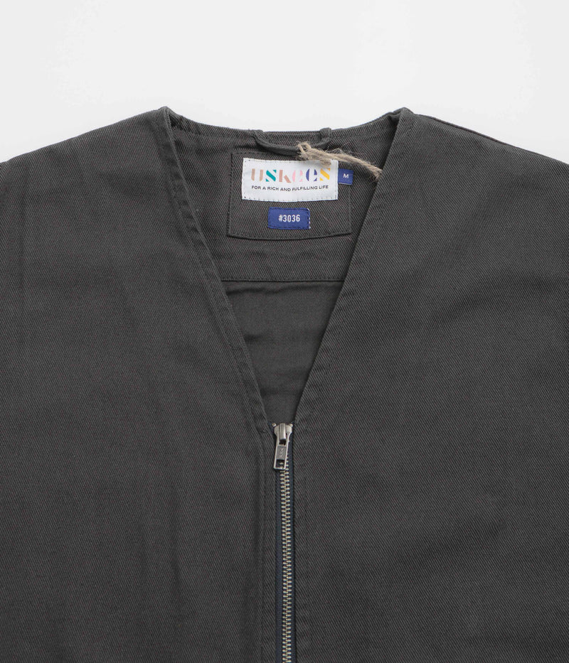 Uskees 3036 Drill Zip-Up Vest in Charcoal