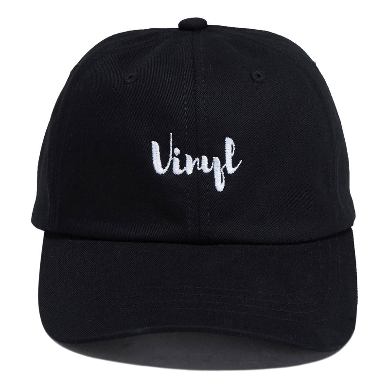 Vinyl Cursive Dad Hat - Black