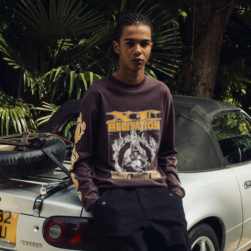 XLarge Meditation Long Sleeve T-Shirt - Purple